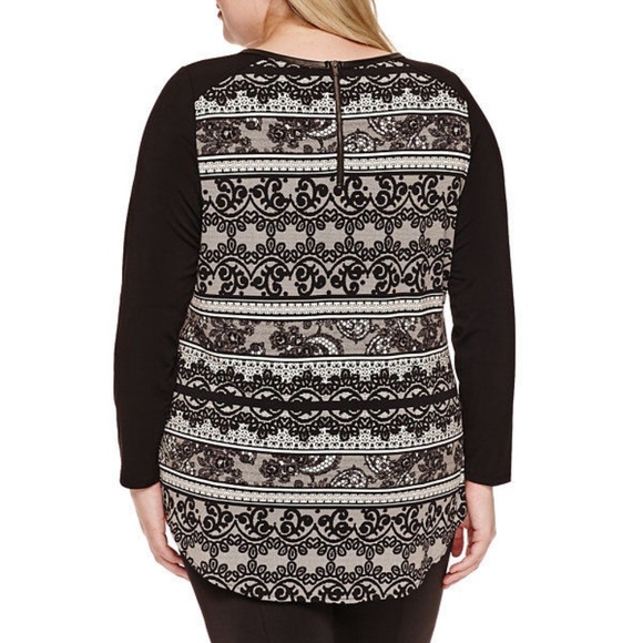 Worthington Long Sleeve Knit Tunic Plus Size 1X, 2X - Picture 2 of 2